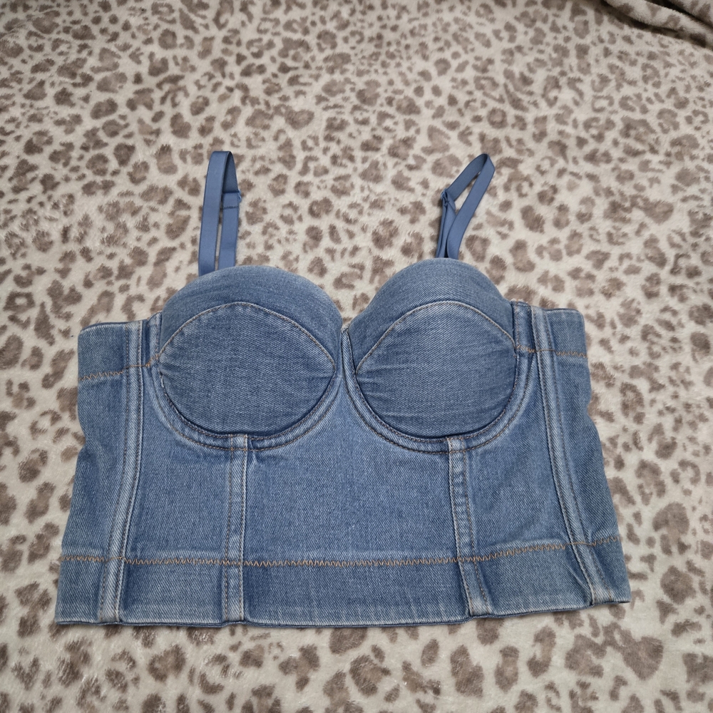 Denim Blue Bustier Top